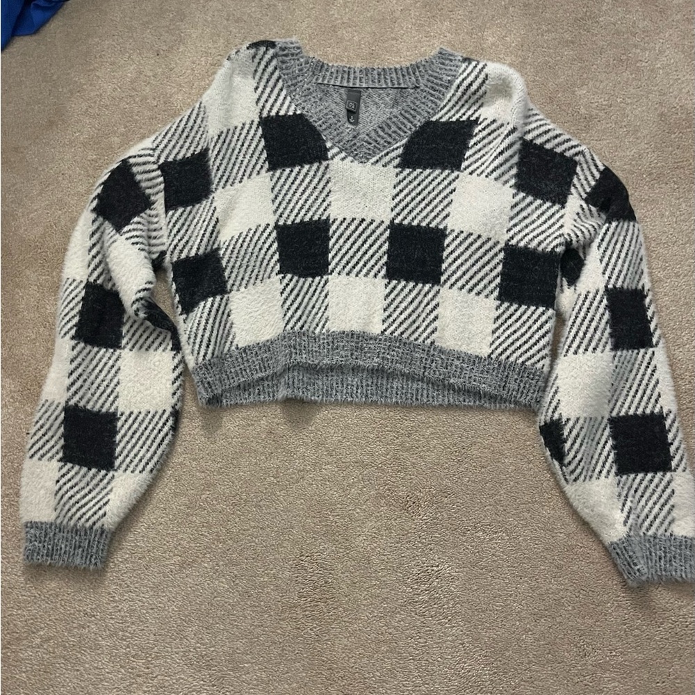 Checkered Black and White Sweater